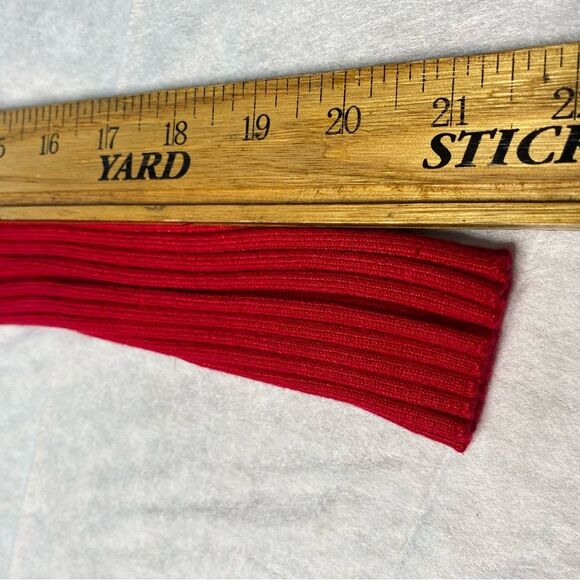 Vintage ITS OUR TIME Sweater Tight Fit Ribbed V-Neck Stretch 90s Womens L Red - Picture 8 of 10